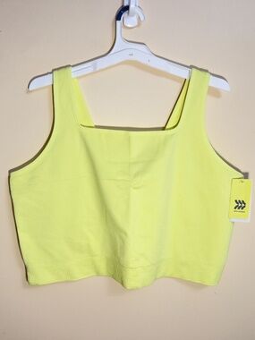 Women's Super Flex Square Neck Ultra Cropped Tank Top, Neon Color, 3X